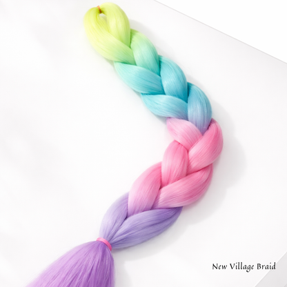 Non-toxic glow-in-the-dark braiding hair extensions by New Village Braid